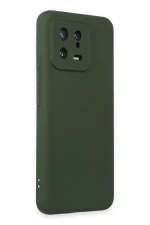 Newface Xiaomi Mi 13 Kılıf Nano içi Kadife Silikon - Koyu Yeşil - Görsel 2