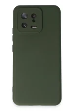 Newface Xiaomi Mi 13 Kılıf Nano içi Kadife Silikon - Koyu Yeşil