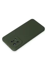 Newface Xiaomi Mi 13 Kılıf Nano içi Kadife Silikon - Koyu Yeşil - Görsel 3