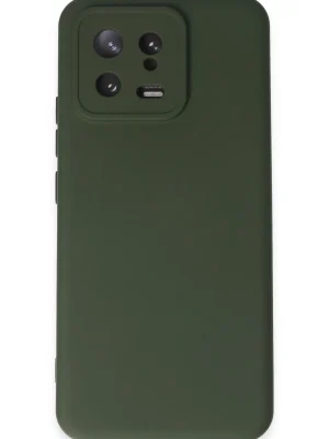 Newface Xiaomi Mi 13 Kılıf Nano içi Kadife Silikon - Koyu Yeşil