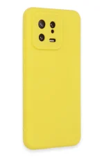 Newface Xiaomi Mi 13 Kılıf Nano içi Kadife Silikon - Sarı - Görsel 2