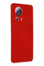 Newface Xiaomi Mi 13 Lite Kılıf Nano içi Kadife Silikon - Kırmızı - Görsel 2