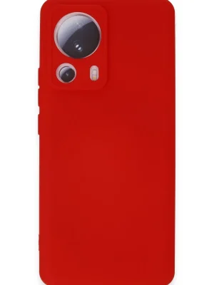 Newface Xiaomi Mi 13 Lite Kılıf Nano içi Kadife Silikon - Kırmızı