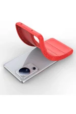 Newface Xiaomi Mi 13 Lite Kılıf Optimum Silikon - Kırmızı - Görsel 4