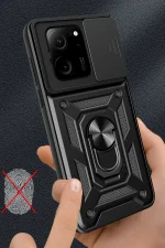 Newface Xiaomi Mi 13T Pro Kılıf Pars Lens Yüzüklü Silikon - Lacivert - Görsel 4