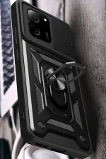 Newface Xiaomi Mi 13T Pro Kılıf Pars Lens Yüzüklü Silikon - Lacivert - Görsel 5