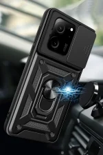 Newface Xiaomi Mi 13T Pro Kılıf Pars Lens Yüzüklü Silikon - Siyah - Görsel 2