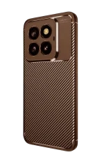 Newface Xiaomi Mi 14T Pro Kılıf Auto Focus Karbon Kapak - Kahverengi - Görsel 2