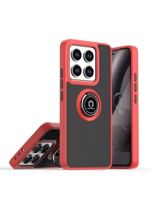 Newface Xiaomi Mi 14T Pro Kılıf Montreal Yüzüklü Silikon Kapak - Kırmızı