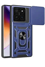 Newface Xiaomi Mi 14T Pro Kılıf Pars Lens Yüzüklü Silikon - Lacivert