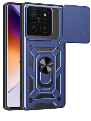 Newface Xiaomi Mi 14T Pro Kılıf Pars Lens Yüzüklü Silikon - Lacivert