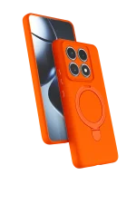 Newface Xiaomi Mi 14T Pro Regal Magsafe Standlı Kapak - Turuncu