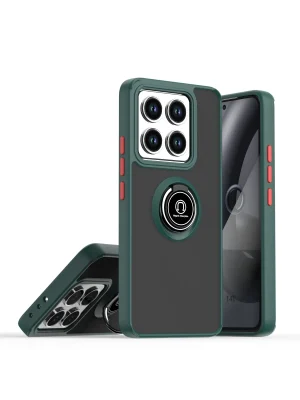 Newface Xiaomi Mi 15 Kılıf Montreal Yüzüklü Silikon Kapak - Yeşil