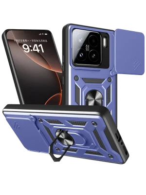 Newface Xiaomi Mi 15 Kılıf Pars Lens Yüzüklü Silikon - Lacivert