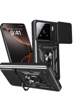 Newface Xiaomi Mi 15 Kılıf Pars Lens Yüzüklü Silikon - Siyah