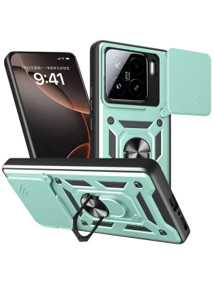 Newface Xiaomi Mi 15 Kılıf Pars Lens Yüzüklü Silikon - Yeşil