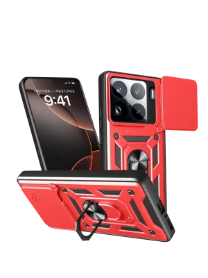 Newface Xiaomi Mi 15 Pro Kılıf Pars Lens Yüzüklü Silikon - Kırmızı