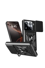 Newface Xiaomi Mi 15 Pro Kılıf Pars Lens Yüzüklü Silikon - Siyah