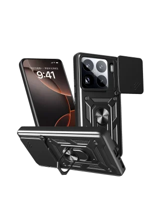 Newface Xiaomi Mi 15 Pro Kılıf Pars Lens Yüzüklü Silikon - Siyah