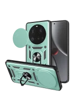 Newface Xiaomi Mi 15 Ultra Kılıf Pars Lens Yüzüklü Silikon - Yeşil