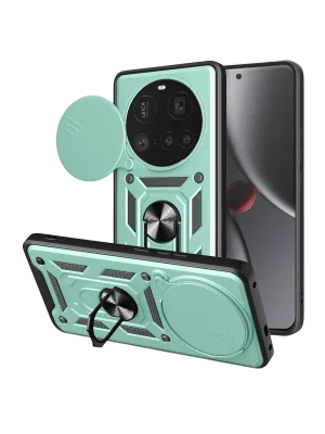 Newface Xiaomi Mi 15 Ultra Kılıf Pars Lens Yüzüklü Silikon - Yeşil