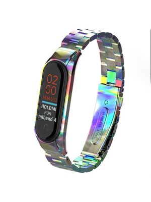 Newface Xiaomi Mi Band 4 Metal Baklalı Kordon - Rainbow
