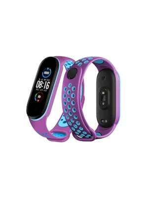 Newface Xiaomi Mi Band 4 Spor Delikli Kordon - Mor-Mavi