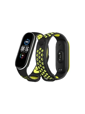 Newface Xiaomi Mi Band 4 Spor Delikli Kordon - Siyah-Yeşil-Beyaz