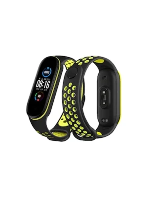 Newface Xiaomi Mi Band 4 Spor Delikli Kordon - Siyah-Yeşil