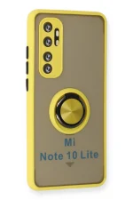 Newface Xiaomi Mi Note 10 Lite Kılıf Montreal Yüzüklü Silikon Kapak - Sarı - Görsel 2