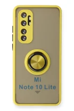 Newface Xiaomi Mi Note 10 Lite Kılıf Montreal Yüzüklü Silikon Kapak - Sarı