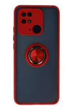 Newface Xiaomi Poco C40 Kılıf Montreal Yüzüklü Silikon Kapak - Kırmızı