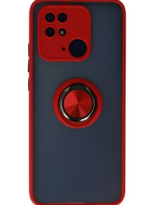 Newface Xiaomi Poco C40 Kılıf Montreal Yüzüklü Silikon Kapak - Kırmızı