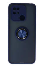 Newface Xiaomi Poco C40 Kılıf Montreal Yüzüklü Silikon Kapak - Lacivert