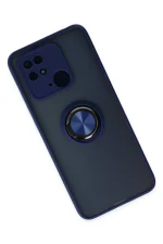 Newface Xiaomi Poco C40 Kılıf Montreal Yüzüklü Silikon Kapak - Lacivert - Görsel 3