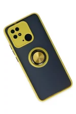 Newface Xiaomi Poco C40 Kılıf Montreal Yüzüklü Silikon Kapak - Sarı - Görsel 2
