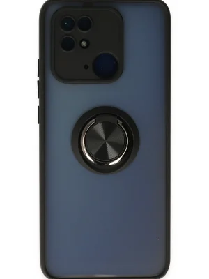 Newface Xiaomi Poco C40 Kılıf Montreal Yüzüklü Silikon Kapak - Siyah