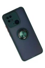 Newface Xiaomi Poco C40 Kılıf Montreal Yüzüklü Silikon Kapak - Yeşil - Görsel 2