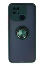 Newface Xiaomi Poco C40 Kılıf Montreal Yüzüklü Silikon Kapak - Yeşil