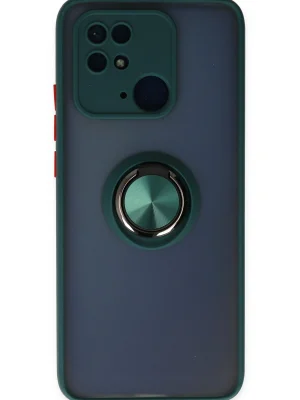 Newface Xiaomi Poco C40 Kılıf Montreal Yüzüklü Silikon Kapak - Yeşil