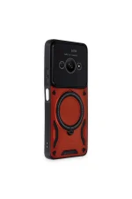 Newface Xiaomi Poco C61 Kılıf Joy Lens Standlı Kapak - Kırmızı - Görsel 2
