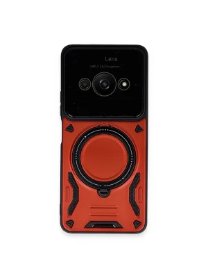 Newface Xiaomi Poco C61 Kılıf Joy Lens Standlı Kapak - Kırmızı