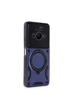 Newface Xiaomi Poco C61 Kılıf Joy Lens Standlı Kapak - Lacivert - Görsel 2