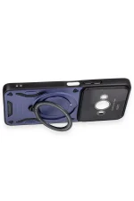 Newface Xiaomi Poco C61 Kılıf Joy Lens Standlı Kapak - Lacivert - Görsel 3