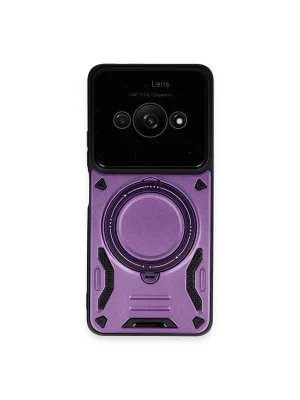 Newface Xiaomi Poco C61 Kılıf Joy Lens Standlı Kapak - Mor