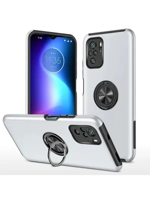 Newface Xiaomi Poco F3 Kılıf Elit Yüzüklü Kapak - Gümüş