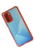 Newface Xiaomi Poco F3 Kılıf Miami Şeffaf Silikon - Kırmızı - Görsel 2