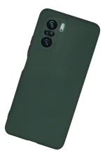 Newface Xiaomi Poco F3 Kılıf Nano içi Kadife Silikon - Koyu Yeşil - Görsel 3