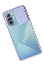 Newface Xiaomi Poco F3 Kılıf Palm Buzlu Kamera Sürgülü Silikon - Lila - Görsel 2