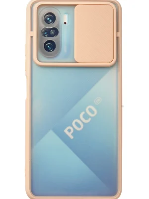 Newface Xiaomi Poco F3 Kılıf Palm Buzlu Kamera Sürgülü Silikon - Pembe